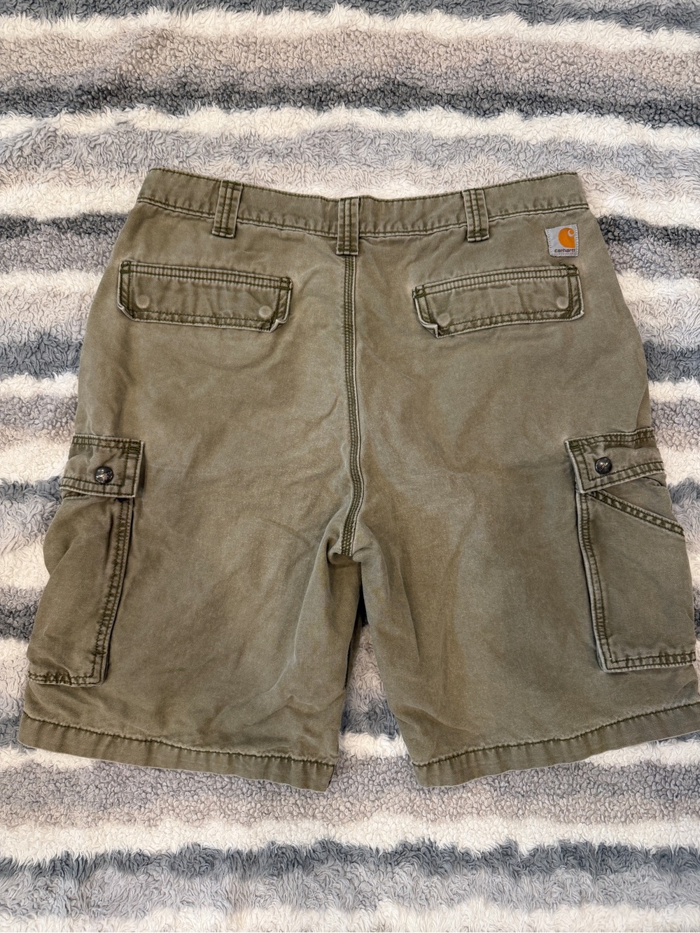Carhartt Olive Green Relaxed Fit Cargo Shorts Size 36